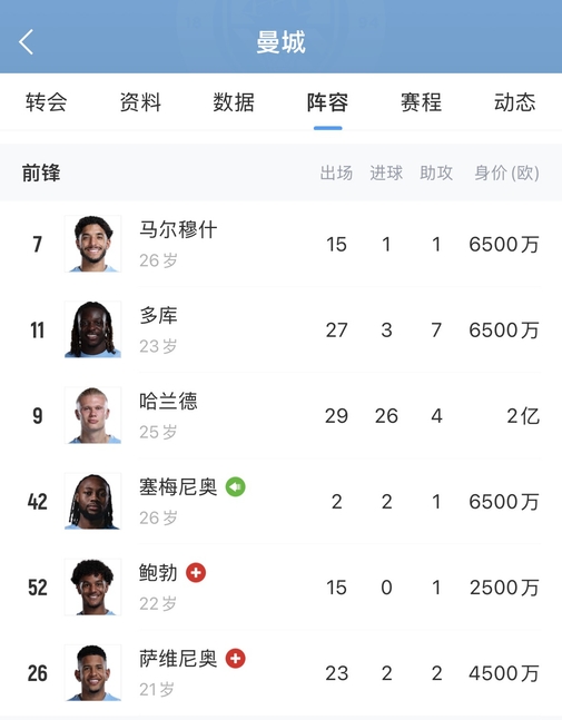 b体育-全是当打之年！曼城全队30岁及以上球员共7人，还包括三门四门